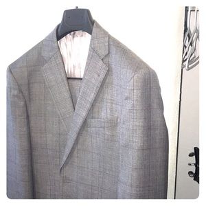 Joseph Abboud Light Grey Windowpane Suit